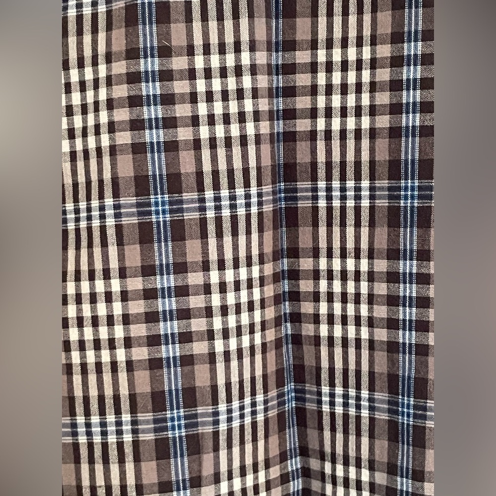 Wrangler Jeans Co Plaid Button Down Shirt Men’s Medium 100% Cotton, Blue/Brown - Picture 5 of 11